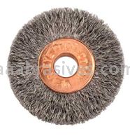 Weiler 16521 1-1/4" Small Diameter Crimped Wire Wheel .008" Stainless Steel Fill 1/4" Arbor Hole
