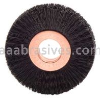 Weiler 17223 2" Small Diameter Nylon Wheel Brush .010" Crimped Black Nylon Fill 1/2" Arbor Hole