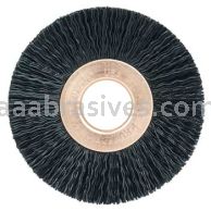 Weiler 17233 2" Small Diameter Nylon Wheel Brush .014" Crimped Black Nylon Fill 1/2" Arbor Hole