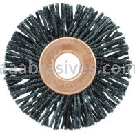 Weiler 17551 Burr-Rx 1-1/4" Small Diameter Wheel Brush .026/120 CG Crimped Fill 1/4" Arbor Hole