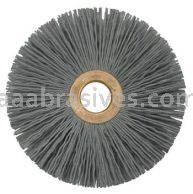Weiler 17563 3" Small Diameter Nylox Wheel Brush .022/320 SC Crimped Fill 1/2" Arbor Hole