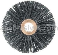 Weiler 17567 Burr-Rx 3" Small Diameter Wheel Brush .035/80 CG Crimped Fill 1/2" Arbor Hole