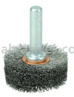 Weiler 17602 1-1/2" Wide Face Stem-Mounted Crimped Wire Wheel .006" Steel Fill 1/4" Stem
