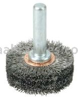 Weiler 17603 1-1/2" Wide Face Stem-Mounted Crimped Wire Wheel .008" Steel Fill 1/4" Stem