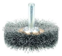 Weiler 17609 2" Narrow Face Stem-Mounted Crimped Wire Wheel .006" Steel Fill 1/4" Stem