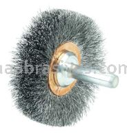 Weiler 17612 2-1/2" Narrow Face Stem-Mounted Crimped Wire Wheel .006" Steel Fill 1/4" Stem