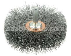 Weiler 17615V 3" Stem-Mounted Crimped Wire Wheel .008" Steel Fill 1/4" Stem Vending Ready