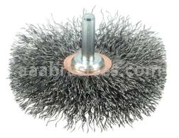 Weiler 17616V 3" Stem-Mounted Crimped Wire Wheel .0118" Steel Fill 1/4" Stem Vending Ready