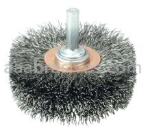 Weiler 17620 2-1/2" Wide Face Stem-Mounted Crimped Wire Wheel .014" Steel Fill 1/4" Stem