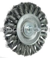 Weiler 17680 3-1/4" Stem-Mounted Knot Wire Wheel .0118" Steel Fill 1/4" Stem