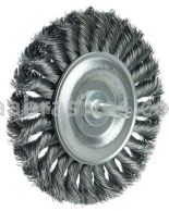 Weiler 17686 4" Stem-Mounted Knot Wire Wheel .0118" Steel Fill 1/4" Stem