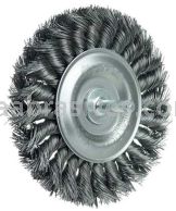 Weiler 17689 4" Stem-Mounted Knot Wire Wheel .020" Steel Fill 1/4" Stem