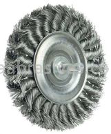 Weiler 17691 4" Stem-Mounted Knot Wire Wheel .014" Stainless Steel Fill 1/4" Stem