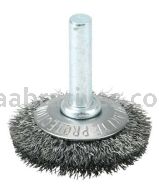 Weiler 17901 1-1/2" Stem-Mounted Concave Crimped Wire Wheel .006" Steel Fill 1/4" Stem
