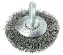 Weiler 17906 2" Stem-Mounted Concave Crimped Wire Wheel .008" Steel Fill 1/4" Stem