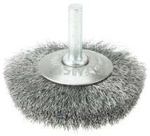 Weiler 17909 2-1/2" Stem-Mounted Concave Crimped Wire Wheel .006" Steel Fill 1/4" Stem