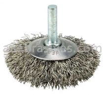 Weiler 17912 2-1/2" Stem-Mounted Concave Crimped Wire Wheel .014" Steel Fill 1/4" Stem