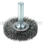 Weiler 17950 1-1/2" Stem-Mounted Crimped Wire Radial Wheel .006" Steel Fill 1/4" Stem