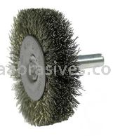 Weiler 17955 2" Stem-Mounted Crimped Wire Radial Wheel .008" Steel Fill 1/4" Stem