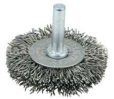 Weiler 17958 2" Stem-Mounted Crimped Wire Radial Wheel .020" Steel Fill 1/4" Stem
