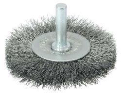 Weiler 17959 2-1/2" Stem-Mounted Crimped Wire Radial Wheel .008" Steel Fill 1/4" Stem