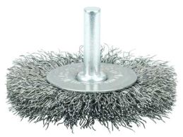Weiler 17962 2-1/2" Stem-Mounted Crimped Wire Radial Wheel .014" Steel Fill 1/4" Stem