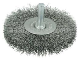 Weiler 17964 3" Stem-Mounted Crimped Wire Radial Wheel .008" Steel Fill 1/4" Stem