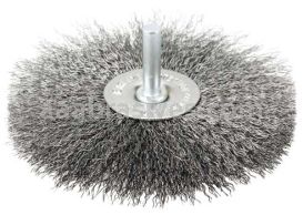 Weiler 17968 4" Stem-Mounted Crimped Wire Radial Wheel .008" Steel Fill 1/4" Stem
