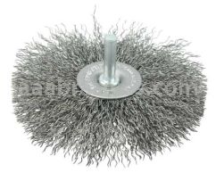 Weiler 17969 4" Stem-Mounted Crimped Wire Radial Wheel .014" Steel Fill 1/4" Stem