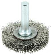 Weiler 17972 1-1/2" Stem-Mounted Crimped Wire Radial Wheel .008" Stainless Steel Fill 1/4" Stem