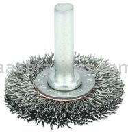 Weiler 17973 1-1/2" Stem-Mounted Crimped Wire Radial Wheel .0118" Stainless Steel Fill 1/4" Stem