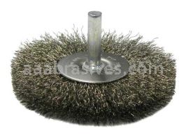 Weiler 17976 2-1/2" Stem-Mounted Crimped Wire Radial Wheel .008" Stainless Steel Fill 1/4" Stem