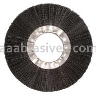 Weiler 20490 6" Nylon Wheel Brush .016" Crimped Black Fill 2" Arbor Hole