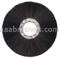 Weiler 20510 8" Nylon Wheel Brush .020" Crimped Black Fill 2" Arbor Hole