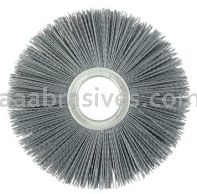 Weiler 20630 8" Nylox Metal Hub Wheel Brush .022/320 SC Crimped Fill 2" Arbor Hole