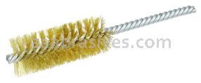 Weiler 21218 1" Power Tube Brush .006" Brass Wire Fill 2-1/2" Brush Length
