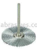 Weiler 26021 1-1/4" Miniature Wire Wheel .005" Steel Fill 1/8" Stem