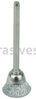 Weiler 26074 5/8" Miniature Wire Cup Brush .005" Steel Fill 1/8" Stem