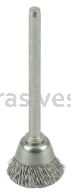 Weiler 26076 5/8" Miniature Wire Cup Brush .005" Stainless Steel Fill 1/8" Stem