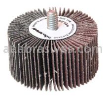 Weiler 30737 2" x 1" x 60 AO Wolverine Coated Abrasive Flap Wheel 1/4-20 Threaded Stem