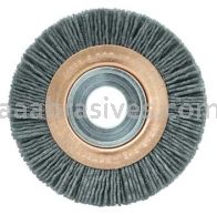 Weiler 31245 3" Heavy-Duty Narrow Face Nylox Wheel .040/80 SC Crimped Fill 5/8"-1/2" Arbor Hole