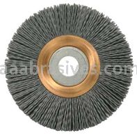 Weiler 31265 4" Heavy-Duty Narrow Face Nylox Wheel .035/180 SC Crimped Fill 5/8"-1/2" Arbor Hole