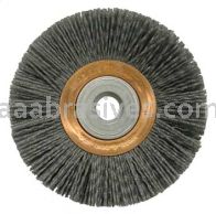 Weiler 31285 4" Heavy-Duty Narrow Face Nylox Wheel .040/80 SC Crimped Fill 5/8"-1/2" Arbor Hole