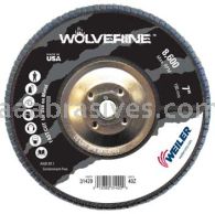 Weiler 31420 7" Wolverine Abrasive Flap Disc Flat Type 27 Phenolic Backing 40 Z 5/8"-11 UNC Nut