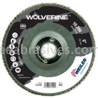 Weiler 31449 6" Wolverine Abrasive Flap Disc Angled Type 29 Phenolic Backing 80 Z 7/8" Arbor Hole