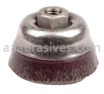 Weiler 35406 3-1/2" Polyflex Encapsulated Crimped Wire Cup Brush .014" Steel Fill 5/8"-11 UNC Nut