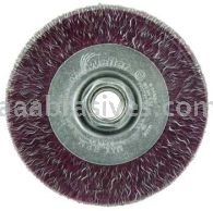 Weiler 35416 4" Polyflex Narrow Face Crimped Wire Wheel Encapsulated .014" Steel Fill 5/8"-11 UNC Nut