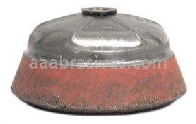Weiler 35530 Polyflex 6" Encapsulated Crimped Wire Cup Brush .020" Steel Fill 5/8"-11 UNC Nut