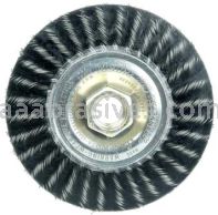 Weiler 35800 Mini Roughneck 4" Polyflex Encapsulated Stringer Bead Wheel .020" Steel Wire Fill 5/8"-11 UNC Nut