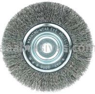 Weiler 36200 Wolverine 6" Crimped Wire Wheel .014" Steel Fill Narrow Face 5/8"-1/2" Arbor Hole